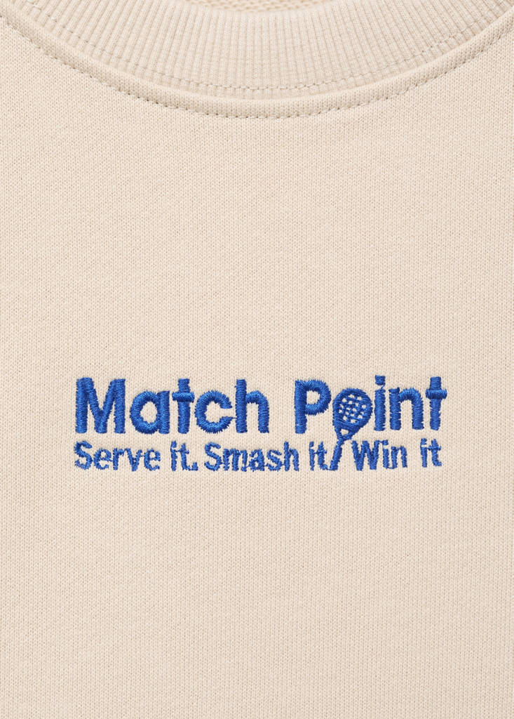Printed embroidered sweatshirt — Sand