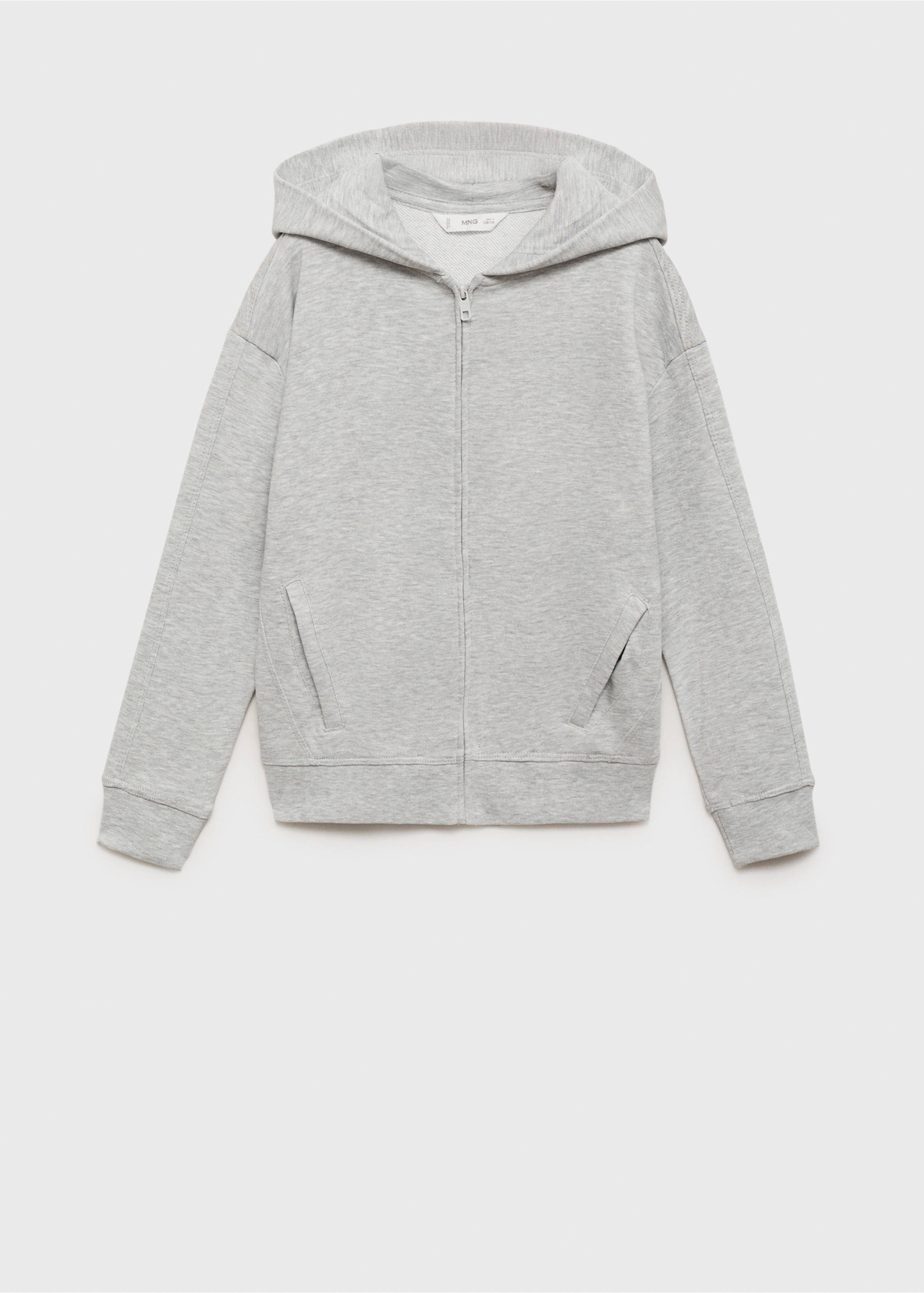 Zipped hoodie - Article without model, Medium Heather Grey. Ref: 17003300-00.