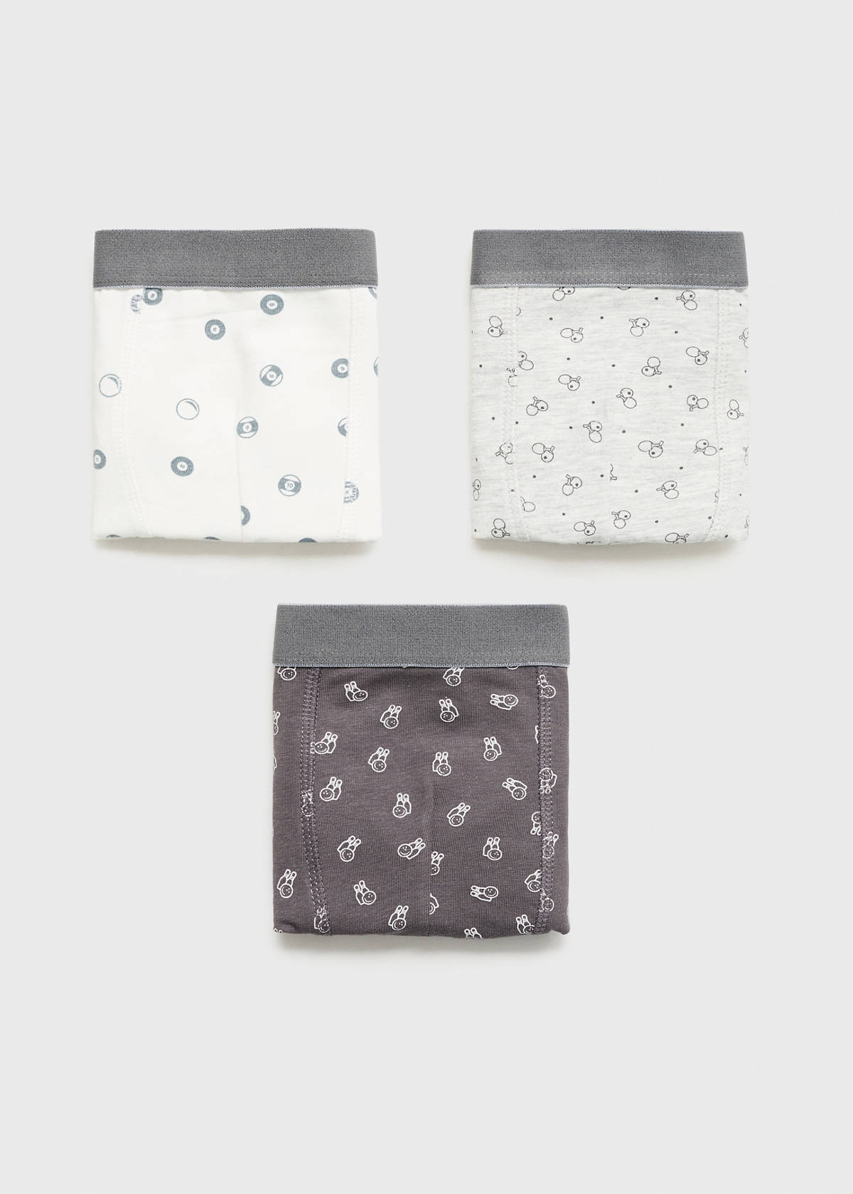 3-pack combined briefs — Medium Heather Grey