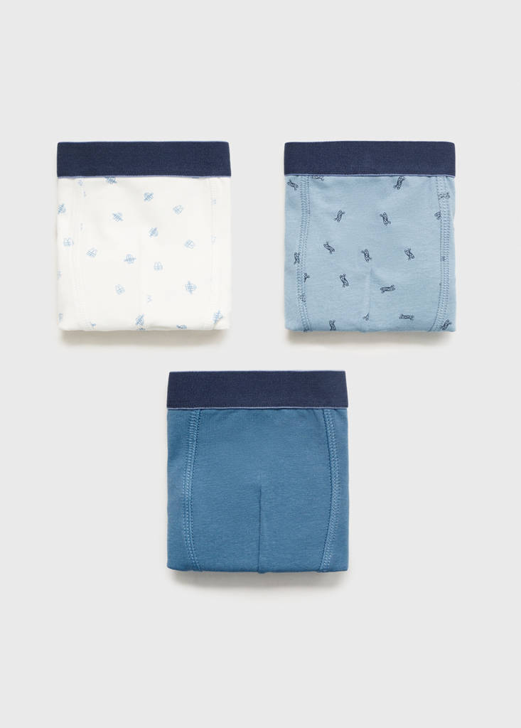 MANGO KIDS - Lot 3 slips combinés bleu - 11-12 ans - Garçon