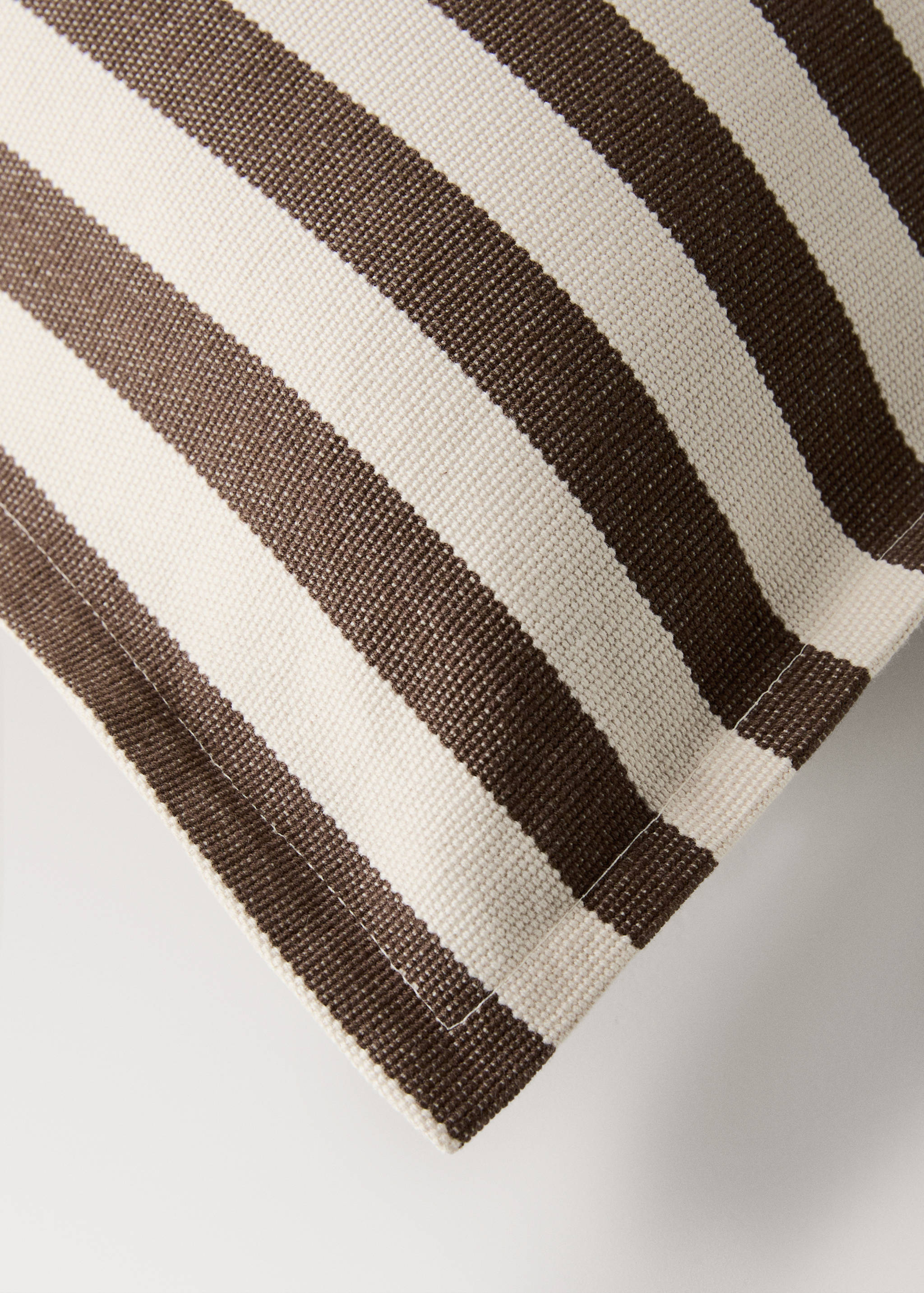 Cotton two-tone cushion cover with woven stripes 50x50 cm - Details of the article 2