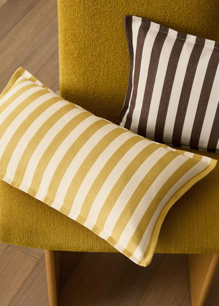 MANGO HOME - Housse de coussin en coton et rayures tissées bicolores 30x50 cm jaune - 30x50cm