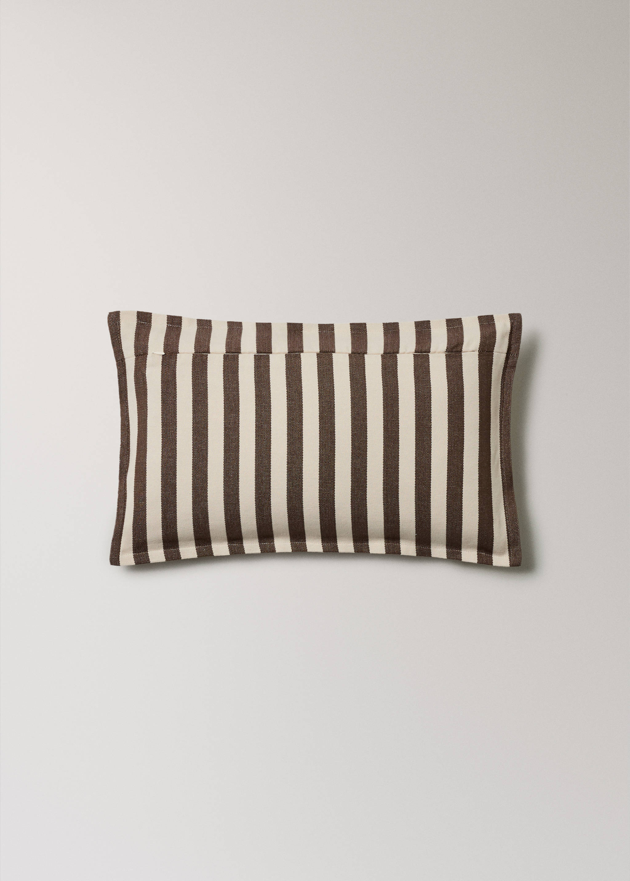 Cotton two-tone cushion cover with woven stripes 30x50 cm - Details of the article 1