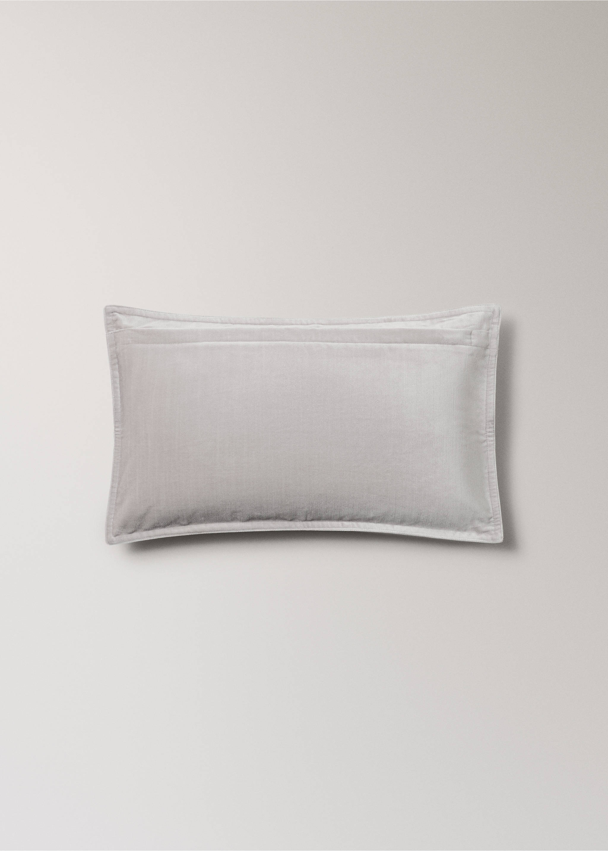 Velvet cushion cover 30x50 cm - Details of the article 1, Grey. Ref: 17003321-00.