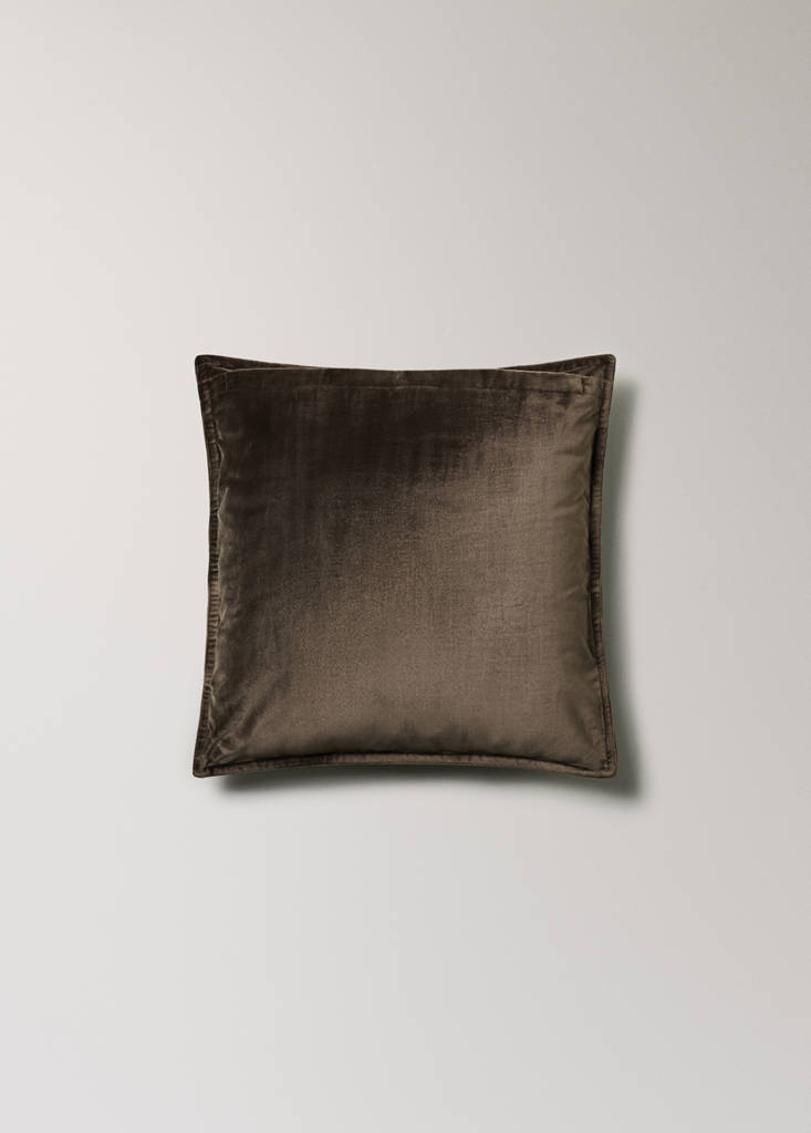 Velvet cushion cover 45x45 cm — Coffee