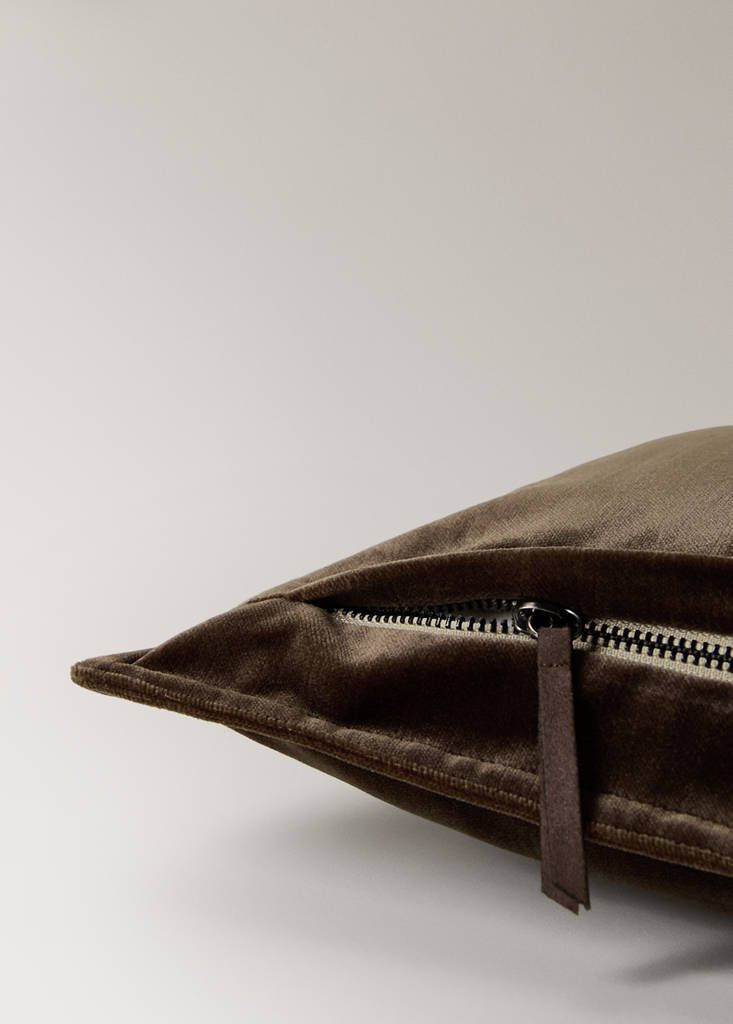 Velvet cushion cover 45x45 cm — Coffee