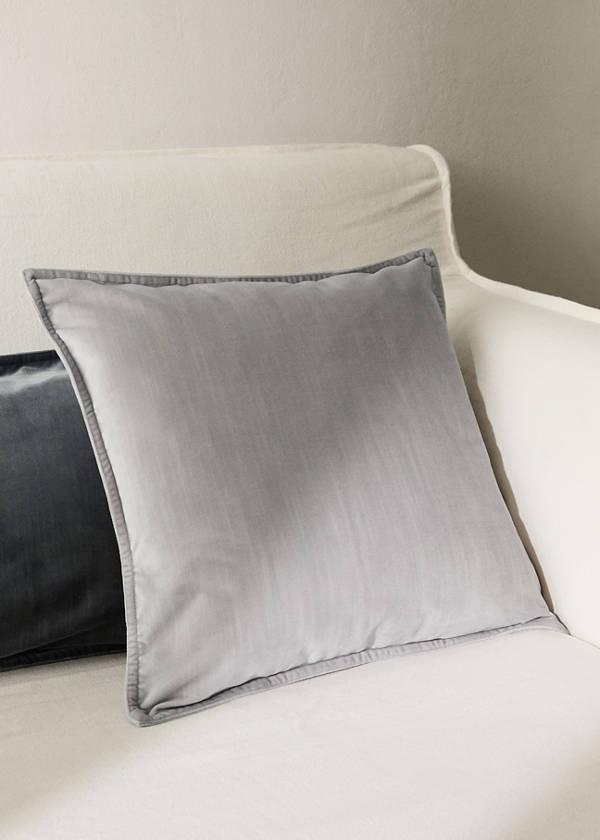 Velvet cushion cover 45x45 cm — Grey