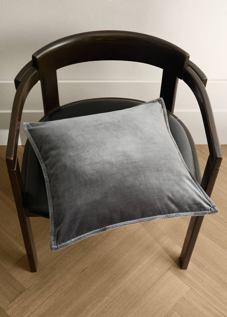 Velvet cushion cover 45x45 cm — Dark Grey