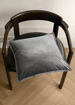 Velvet cushion cover 45x45 cm — Dark Grey 1