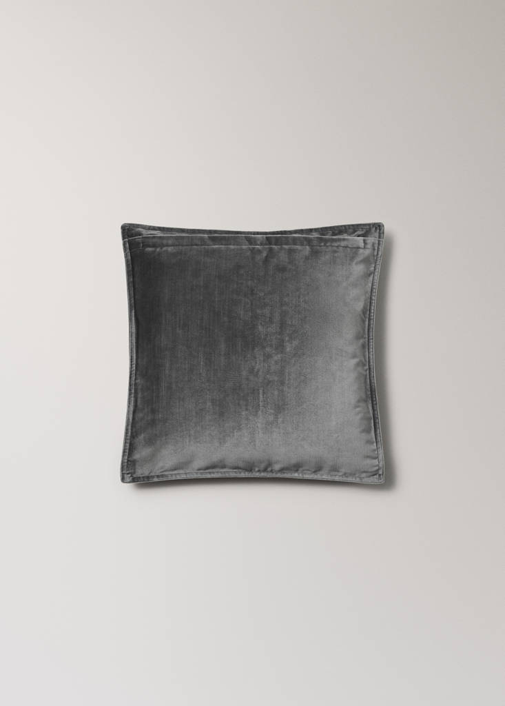 Velvet cushion cover 45x45 cm — Dark Grey