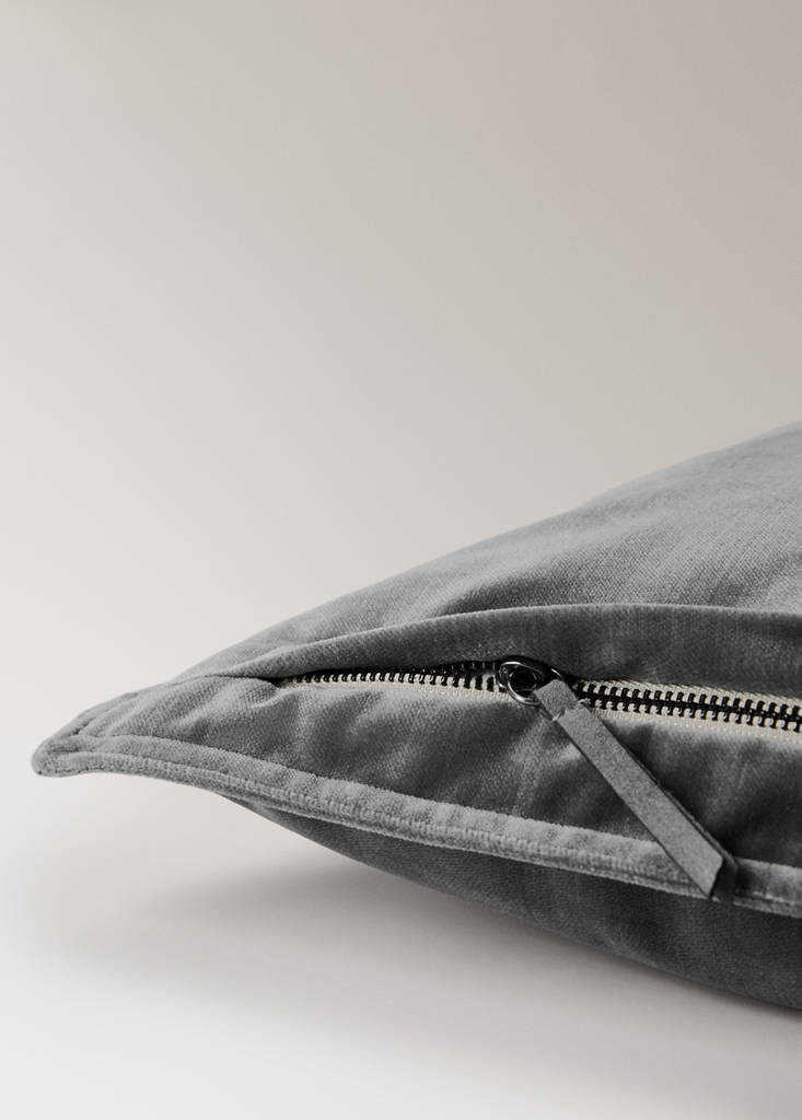 Velvet cushion cover 45x45 cm — Dark Grey