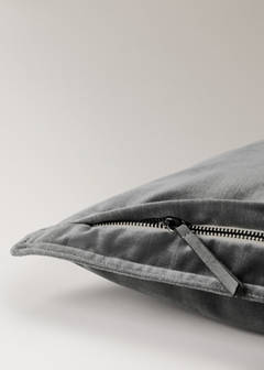 Velvet cushion cover 45x45 cm — Dark Grey 3
