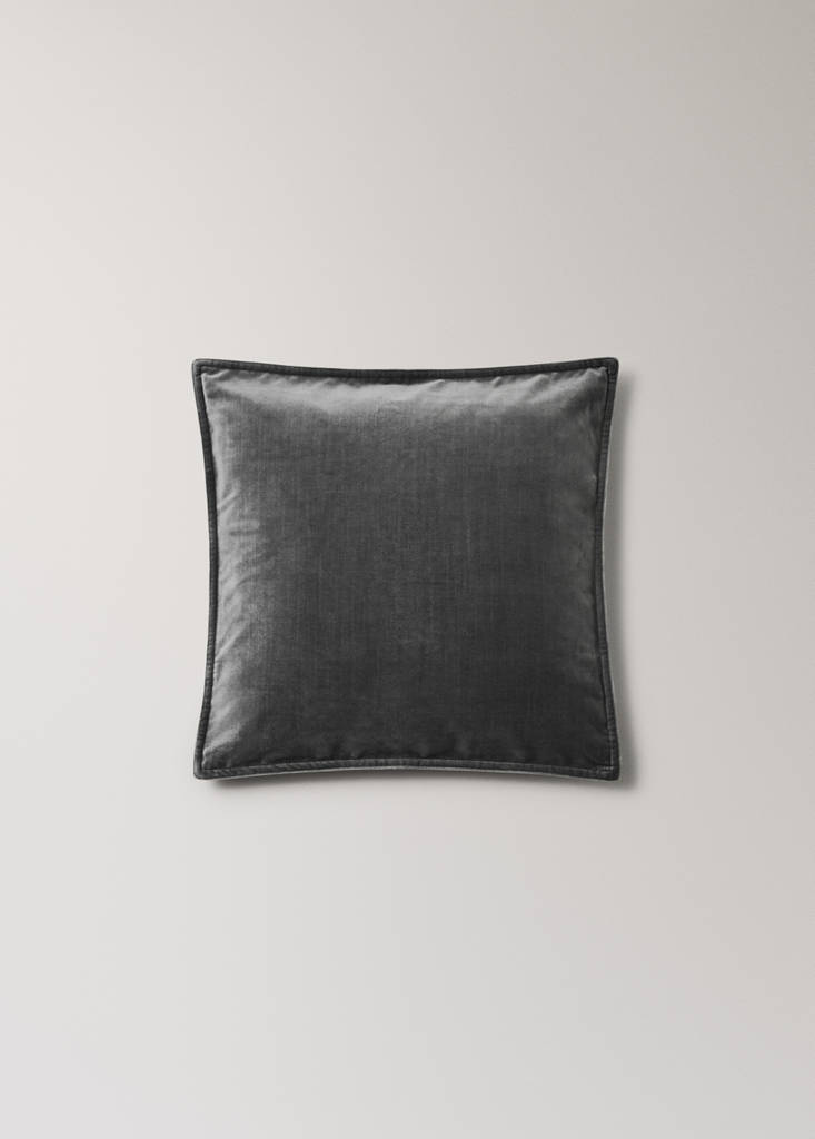 Velvet cushion cover 45x45 cm — Dark Grey