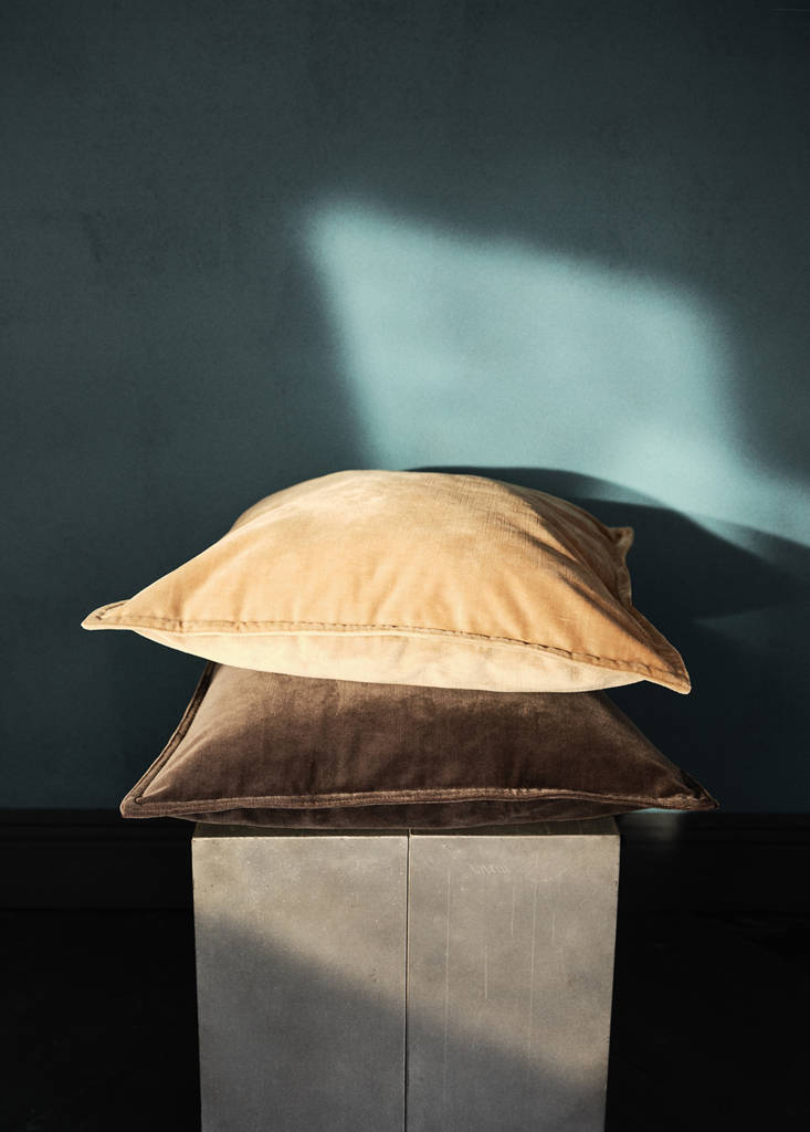 Velvet cushion cover 45x45 cm — Light/Pastel Brown