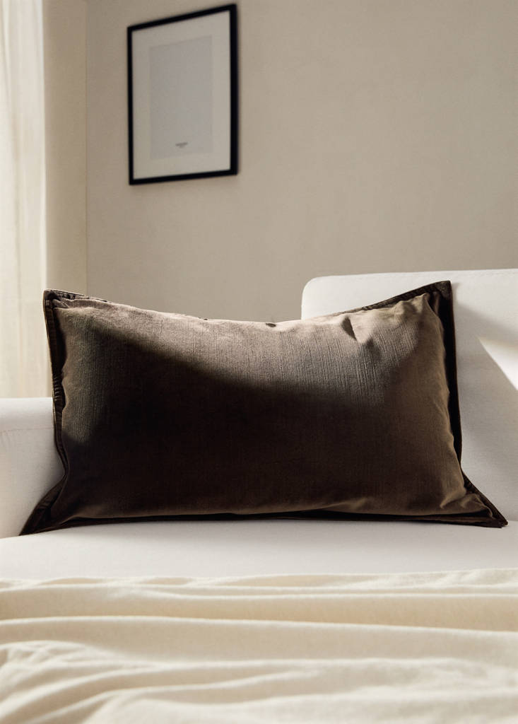 Velvet cushion cover 40x60 cm — Coffee