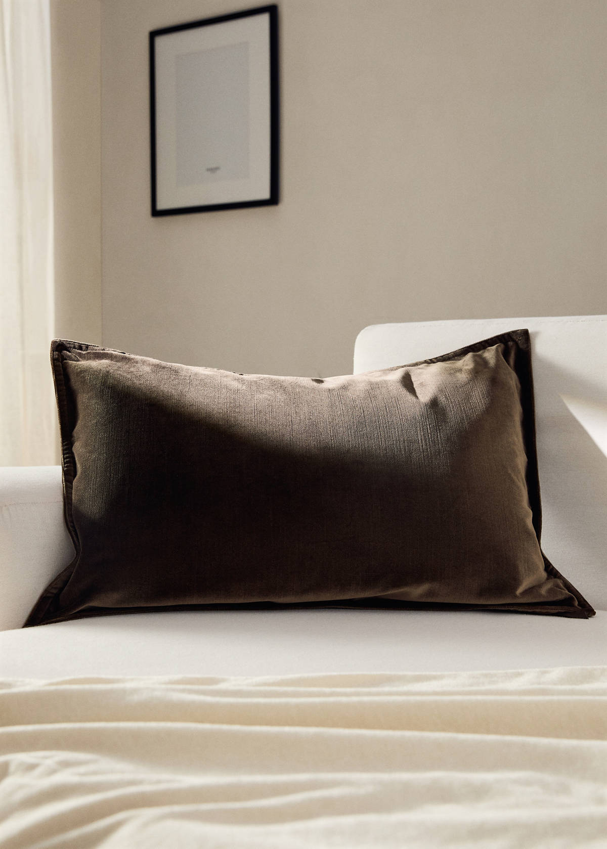 Velvet cushion cover 40x60 cm — Coffee