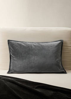 Velvet cushion cover 40x60 cm — Dark Grey 1