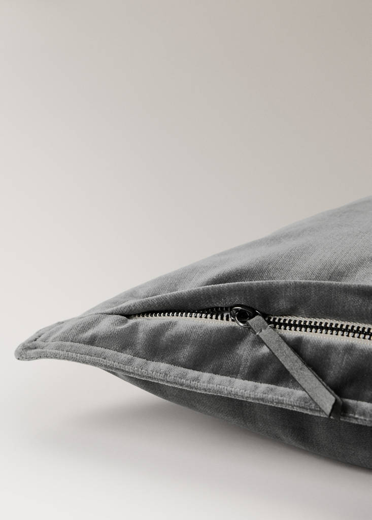 Velvet cushion cover 40x60 cm — Dark Grey