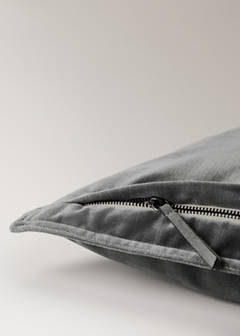 Velvet cushion cover 40x60 cm — Dark Grey 3