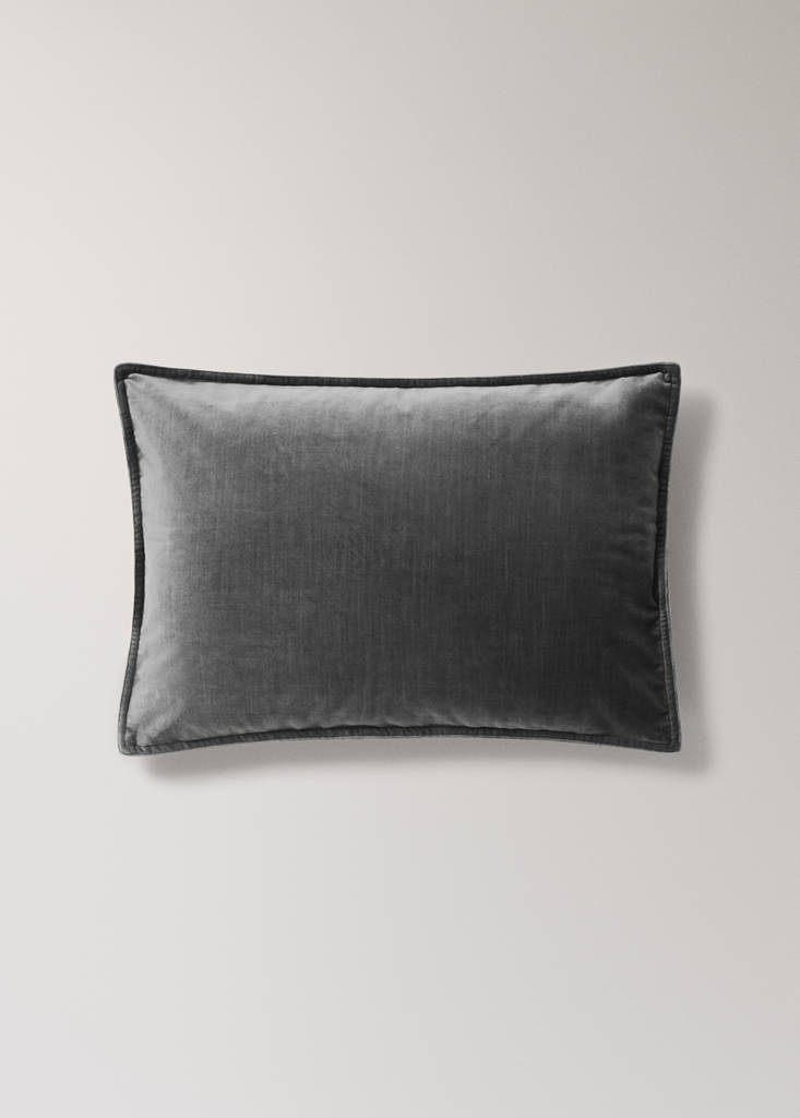 Velvet cushion cover 40x60 cm — Dark Grey