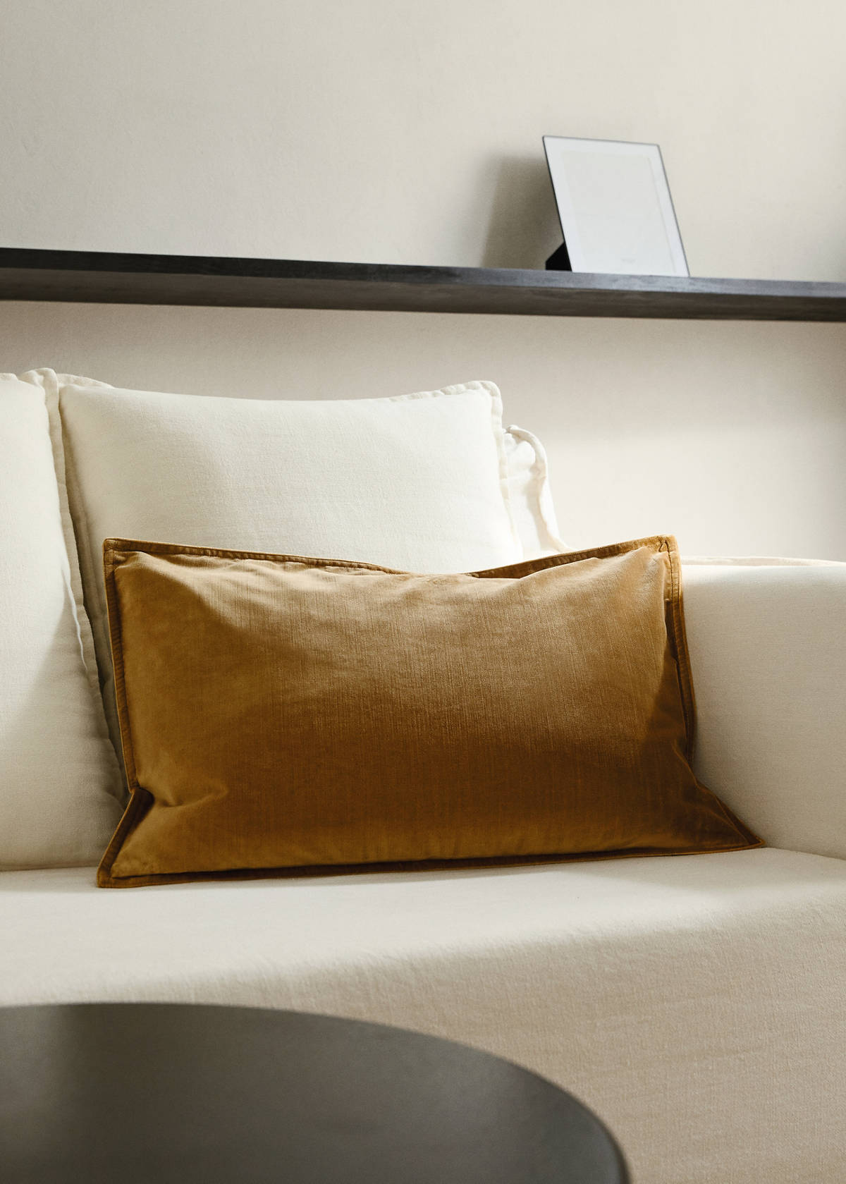 Velvet cushion cover 40x60 cm — Light/Pastel Brown