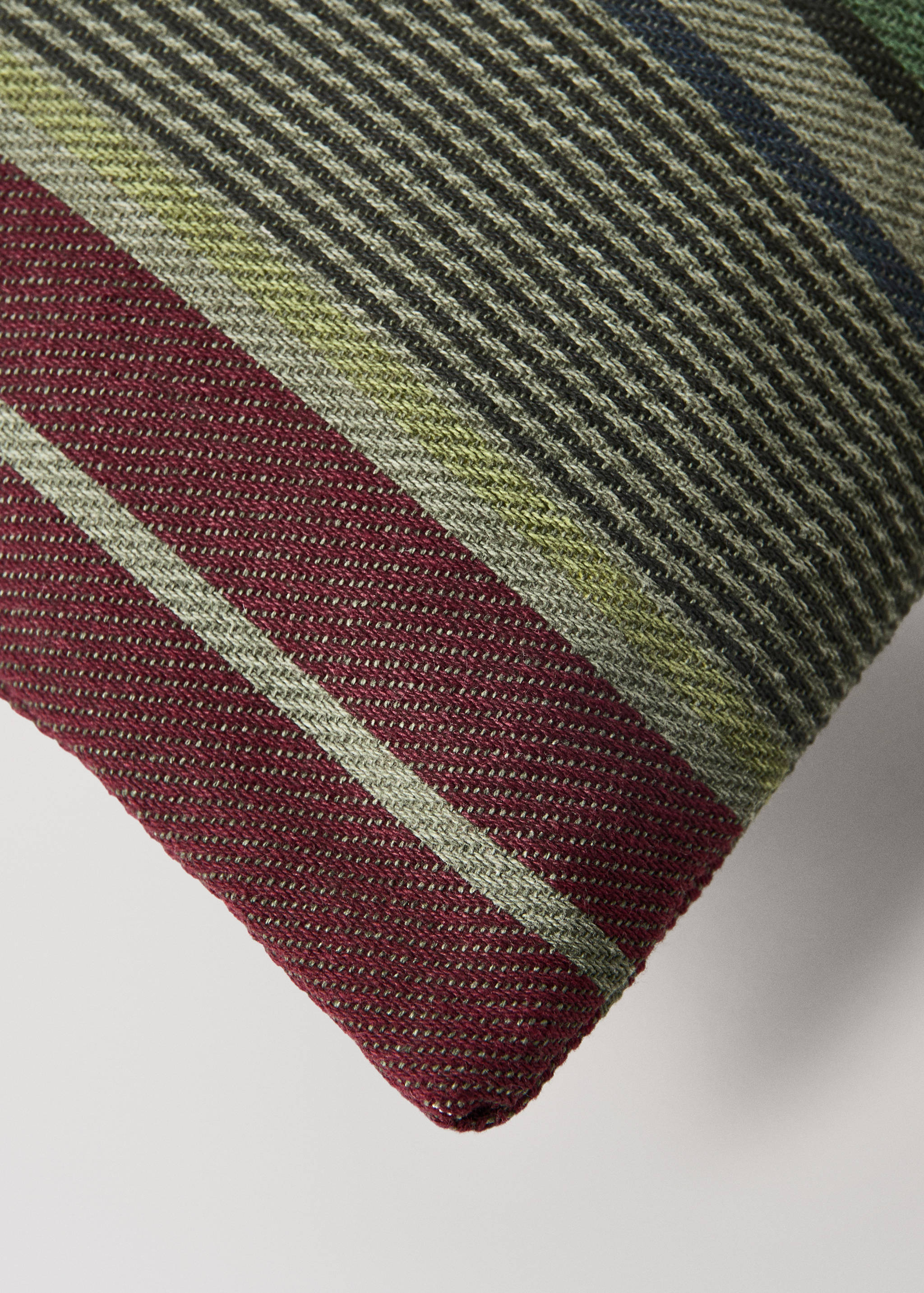 Cotton overdyed striped cushion cover 30x50 cm - Details of the article 3