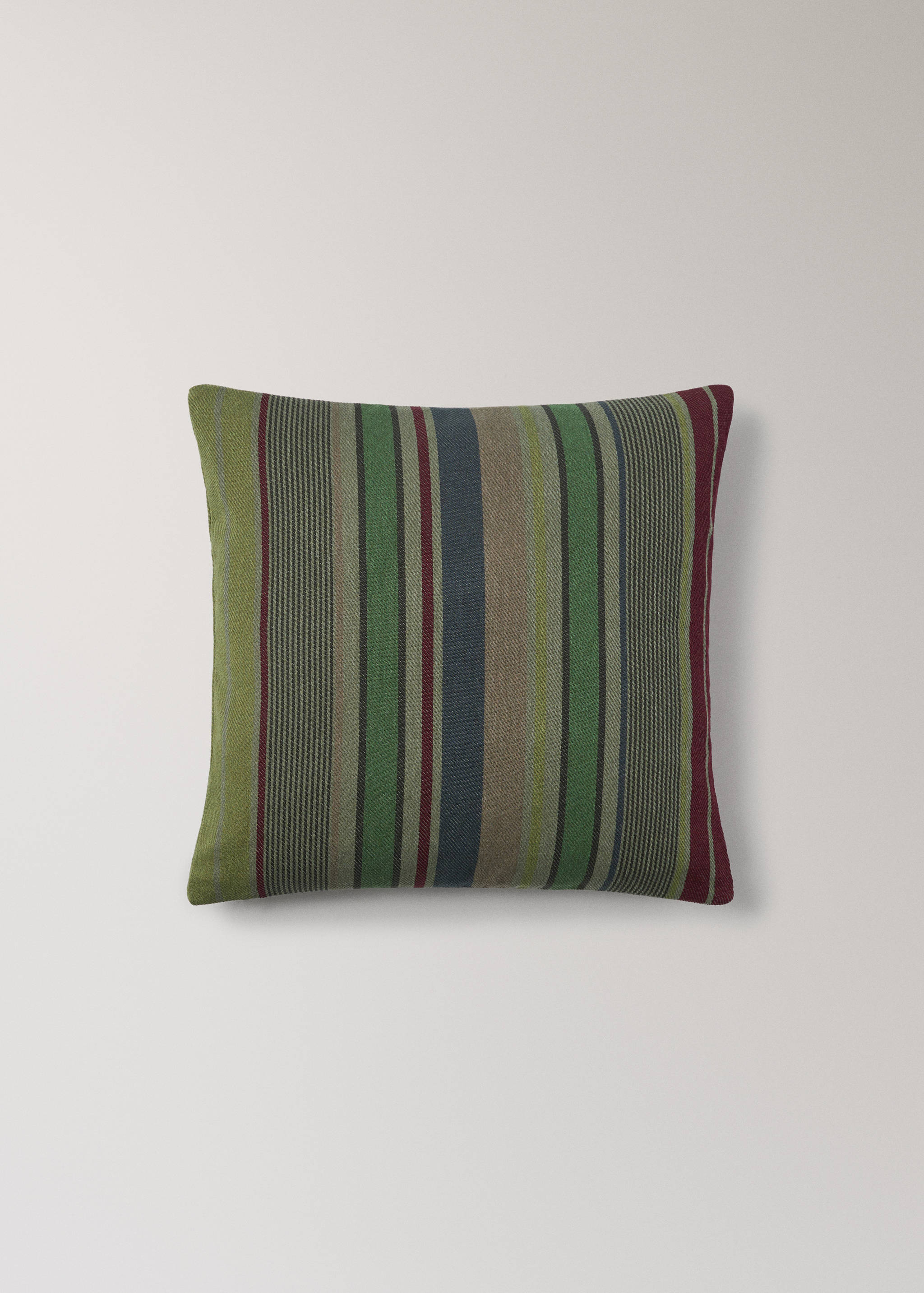 Cotton overdyed striped cushion cover 45x45 cm - Details of the article 1