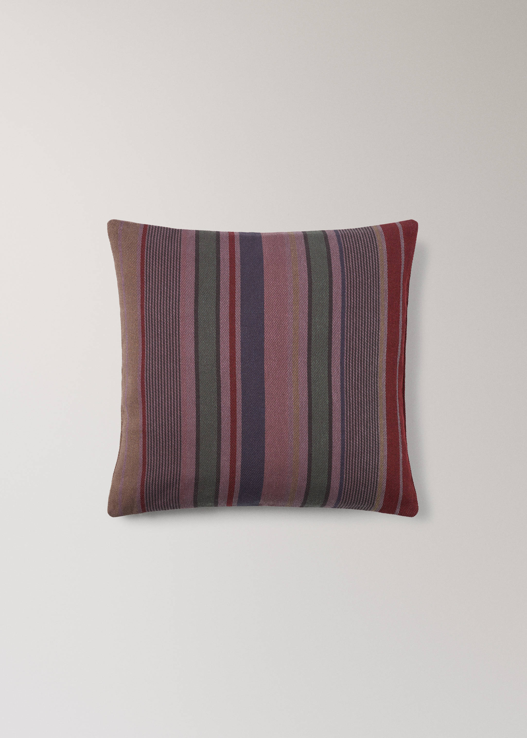 Cotton overdyed striped cushion cover 45x45 cm - Details of the article 1