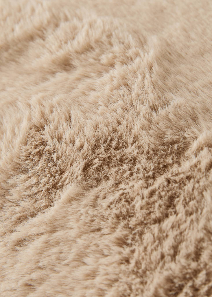 Faux-fur textured cushion cover 30x50 cm — Chocolate
