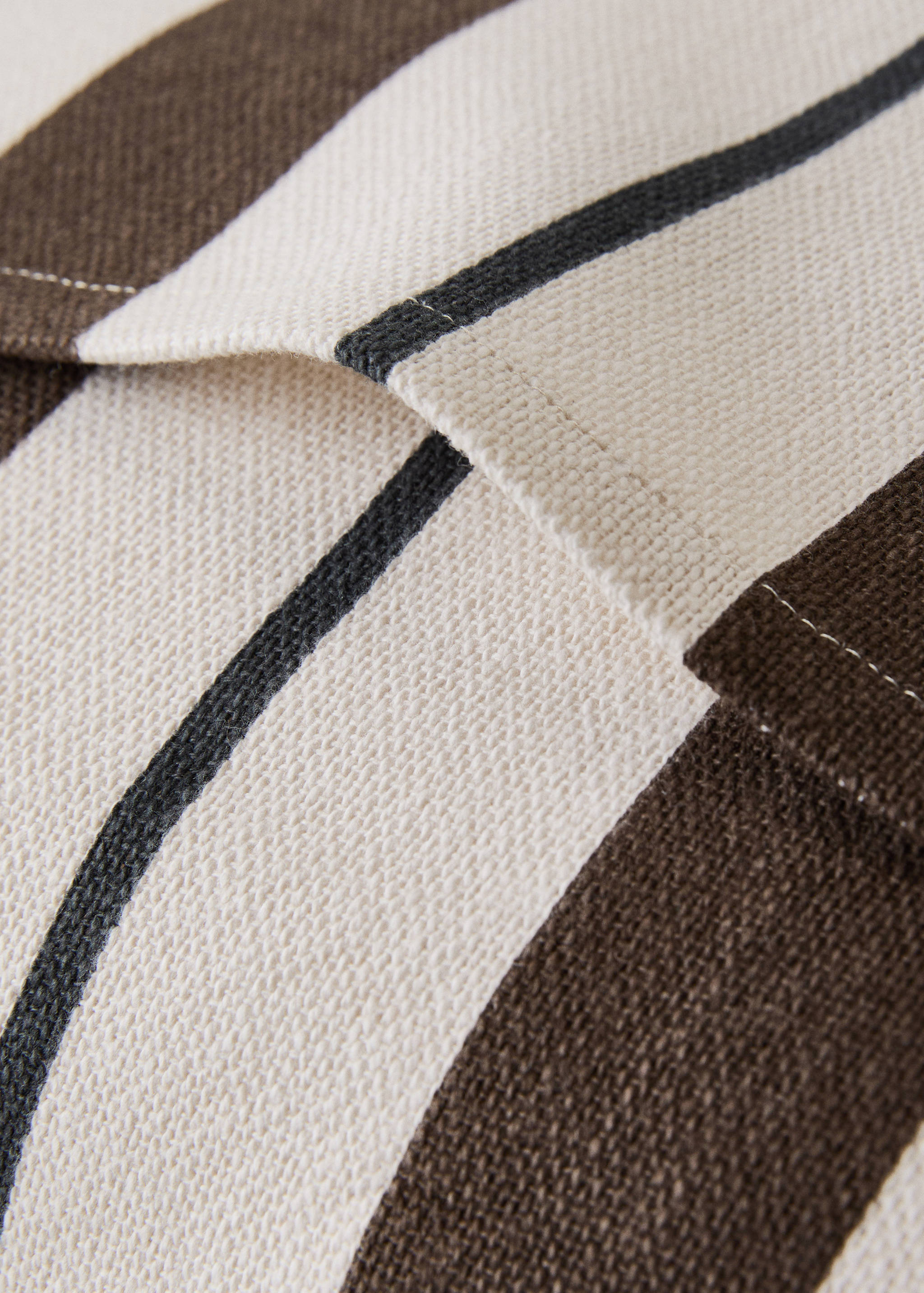 Housse de coussin en coton imprimé à rayures 45x45 cm - Détail de l'article 3