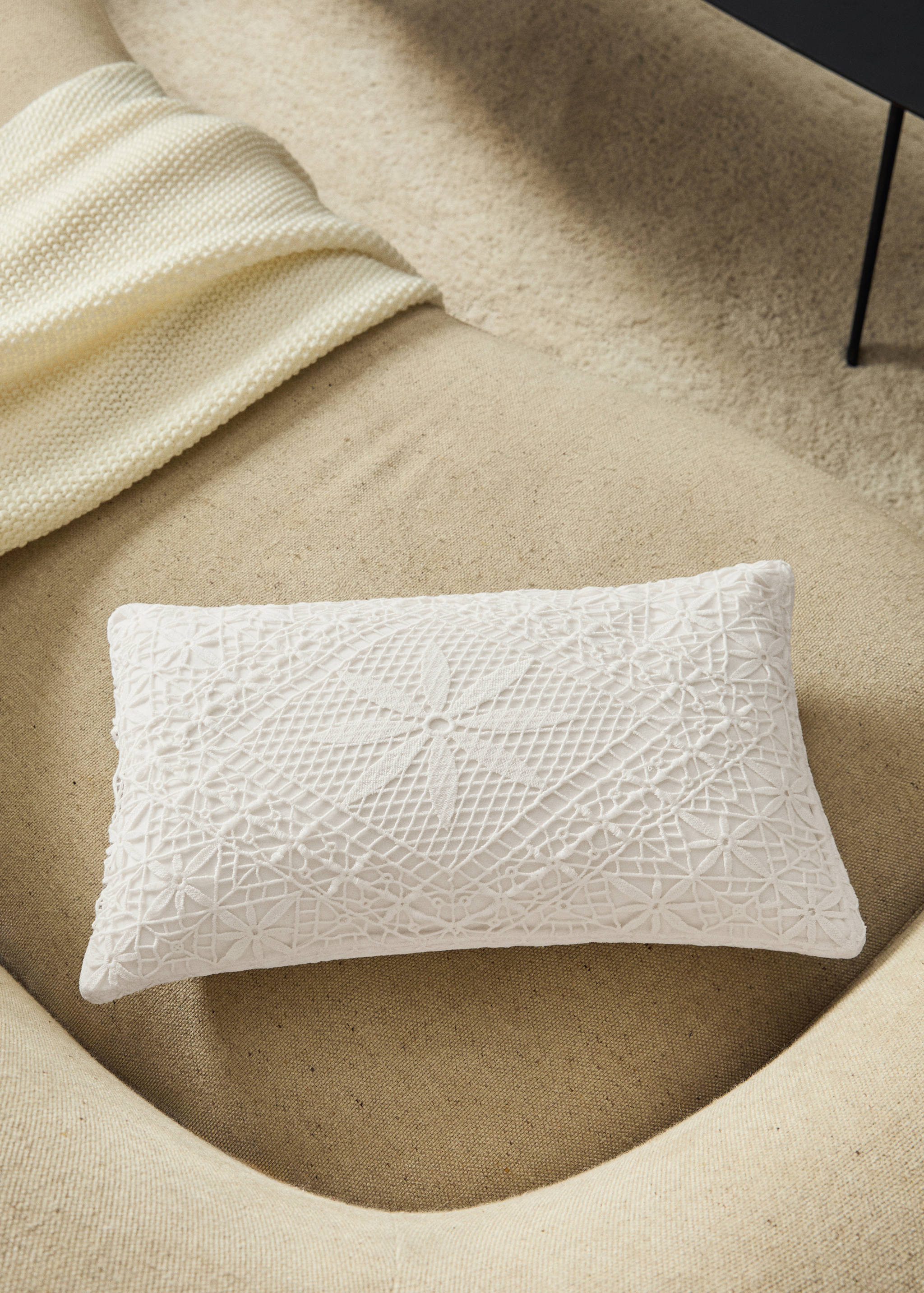 Embroidered cotton cushion cover 30x50cm - General plane