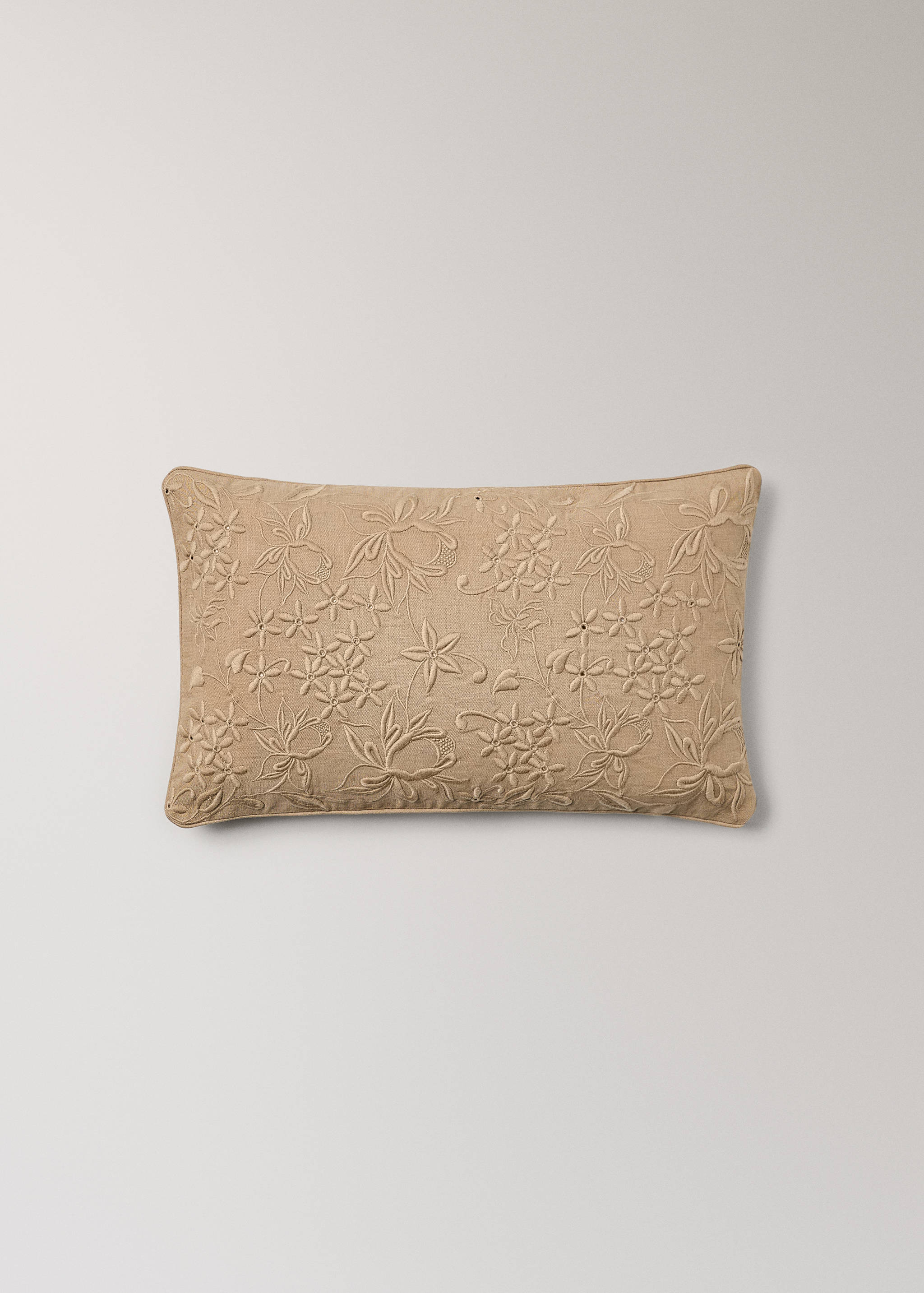 Cotton linen embroidered cushion cover 30x50 cm - Article without model