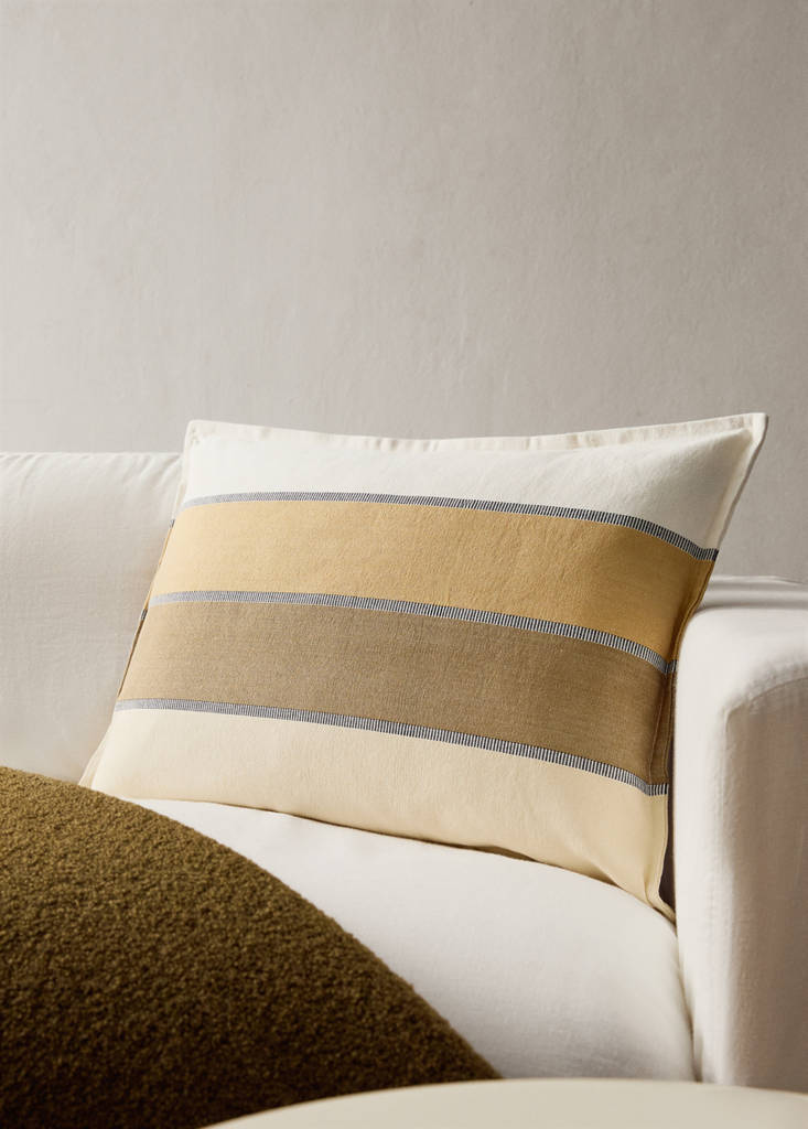 MANGO HOME - Housse de coussin coton à rayures colorées 40x60 cm marron clair/pastel - 40x60cm