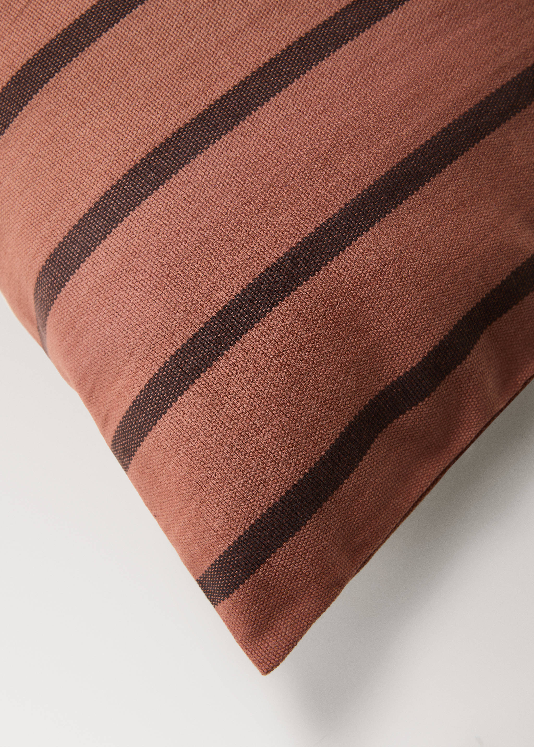 Наволочка для подушки з бавовни з двокольоровою смужкою 40x40 см - Детальніше про товар 3