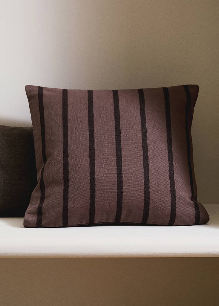 MANGO HOME - Housse de coussin coton rayures bicolores 40x60 cm mûre - 40x40cm