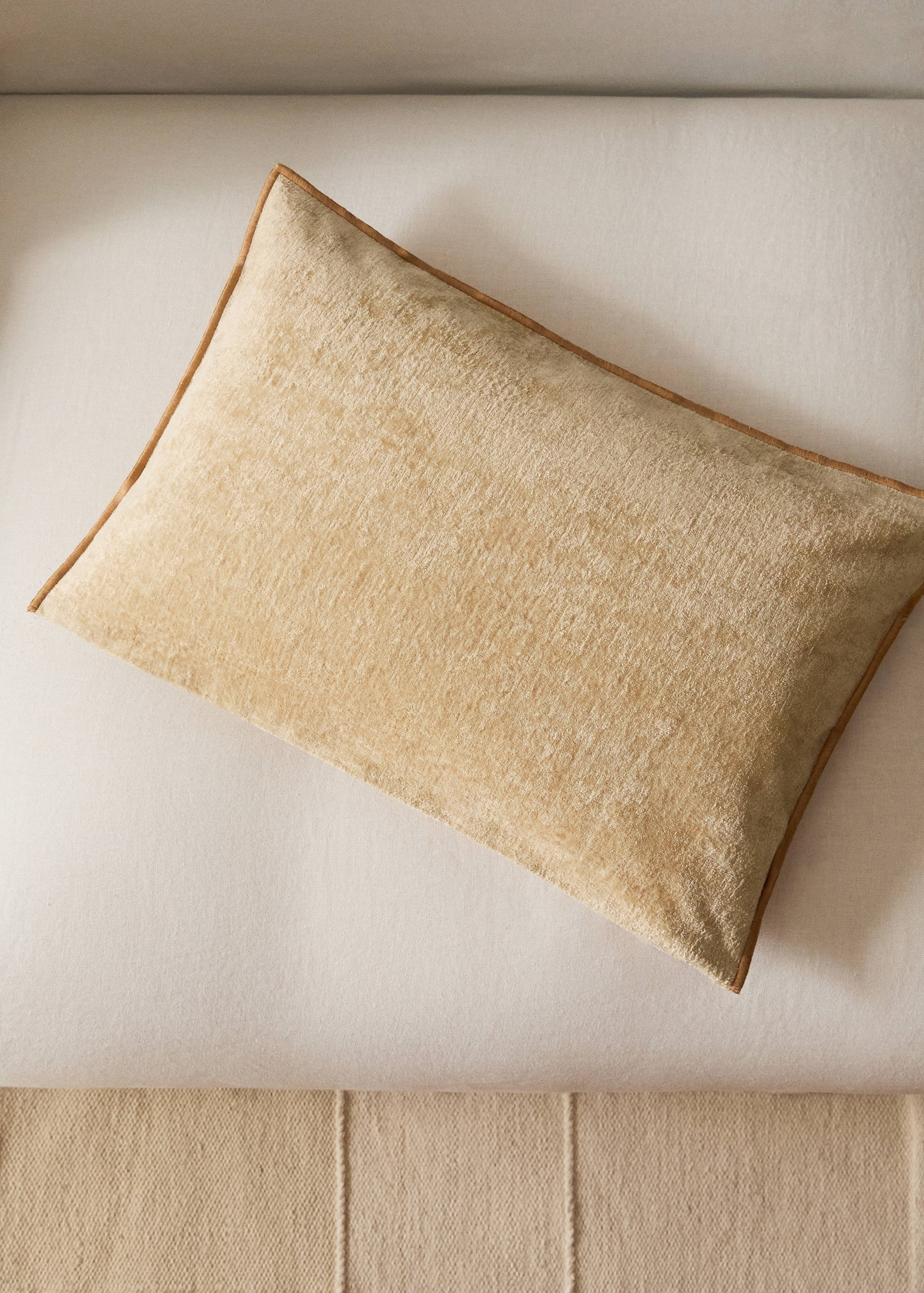 Poszewka na poduszkę z aksamitu i lnu 40x60 cm - Plan ogólny