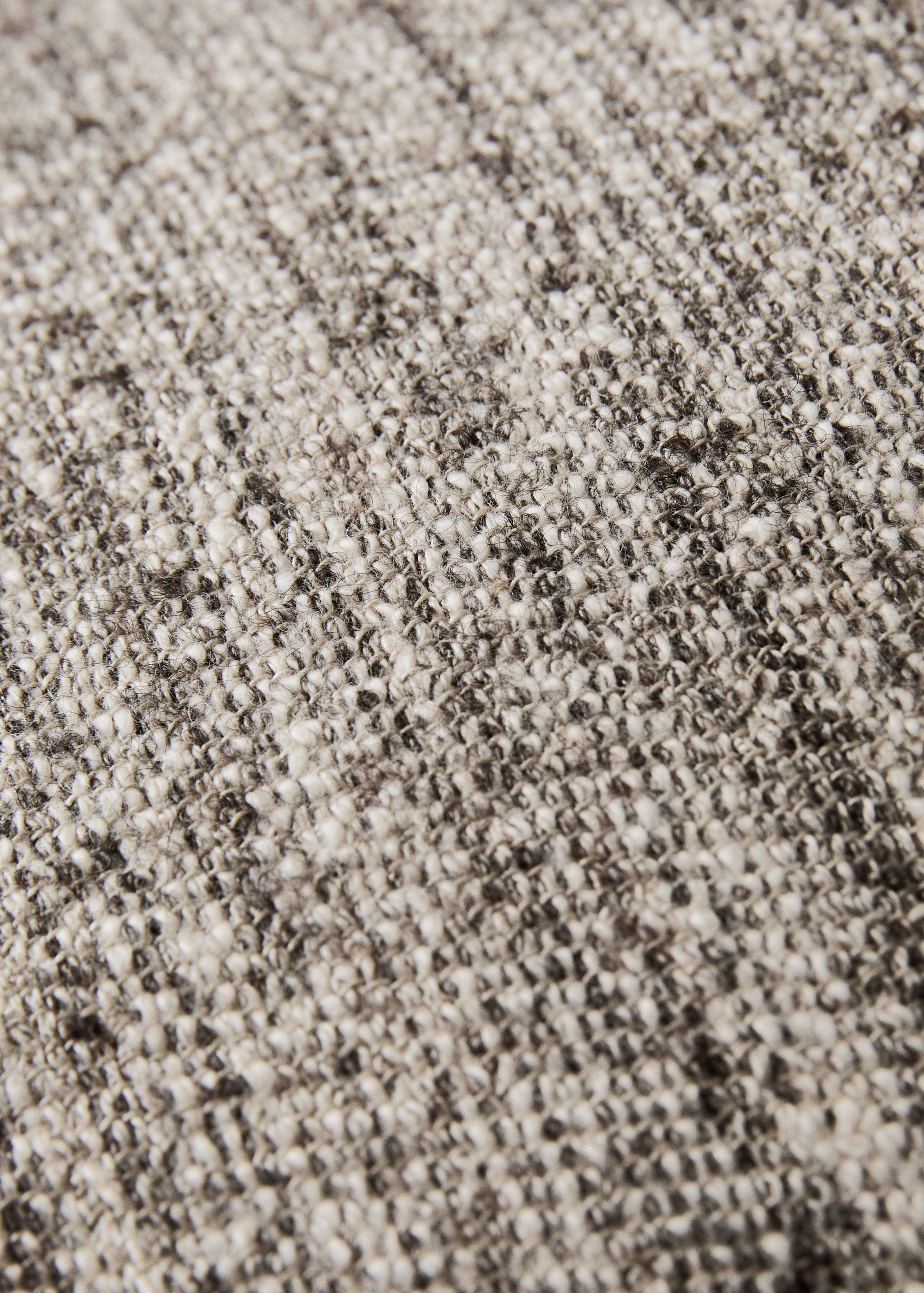Cotton, linen and wool textured cushion cover with zip - Details of the article 3