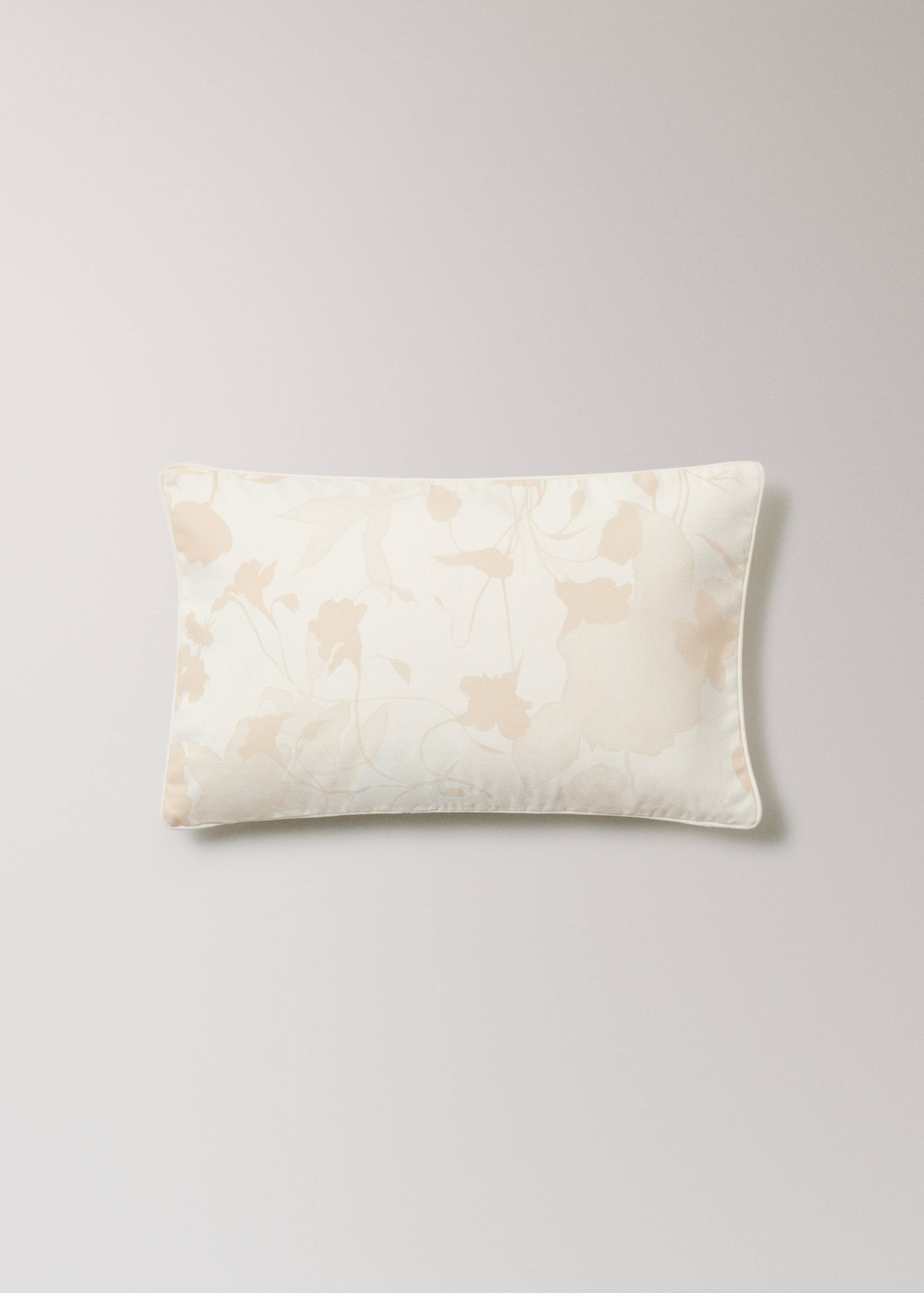 Housse de coussin fleurs liseré velours 30x50 cm - Article sans modèle