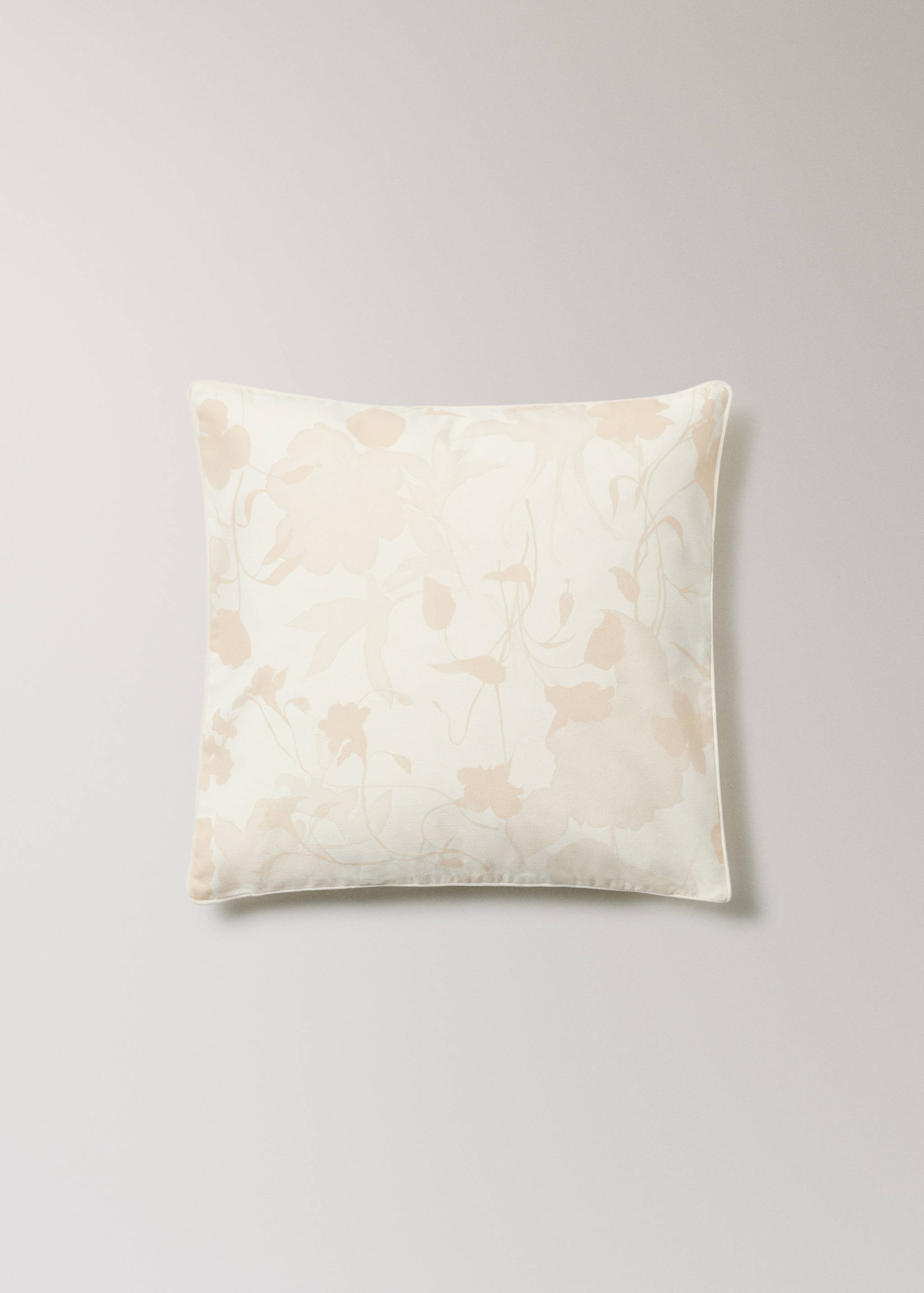 Gebloemde kussenhoes met fluwelen bies 50x50 cm - Artikel zonder model