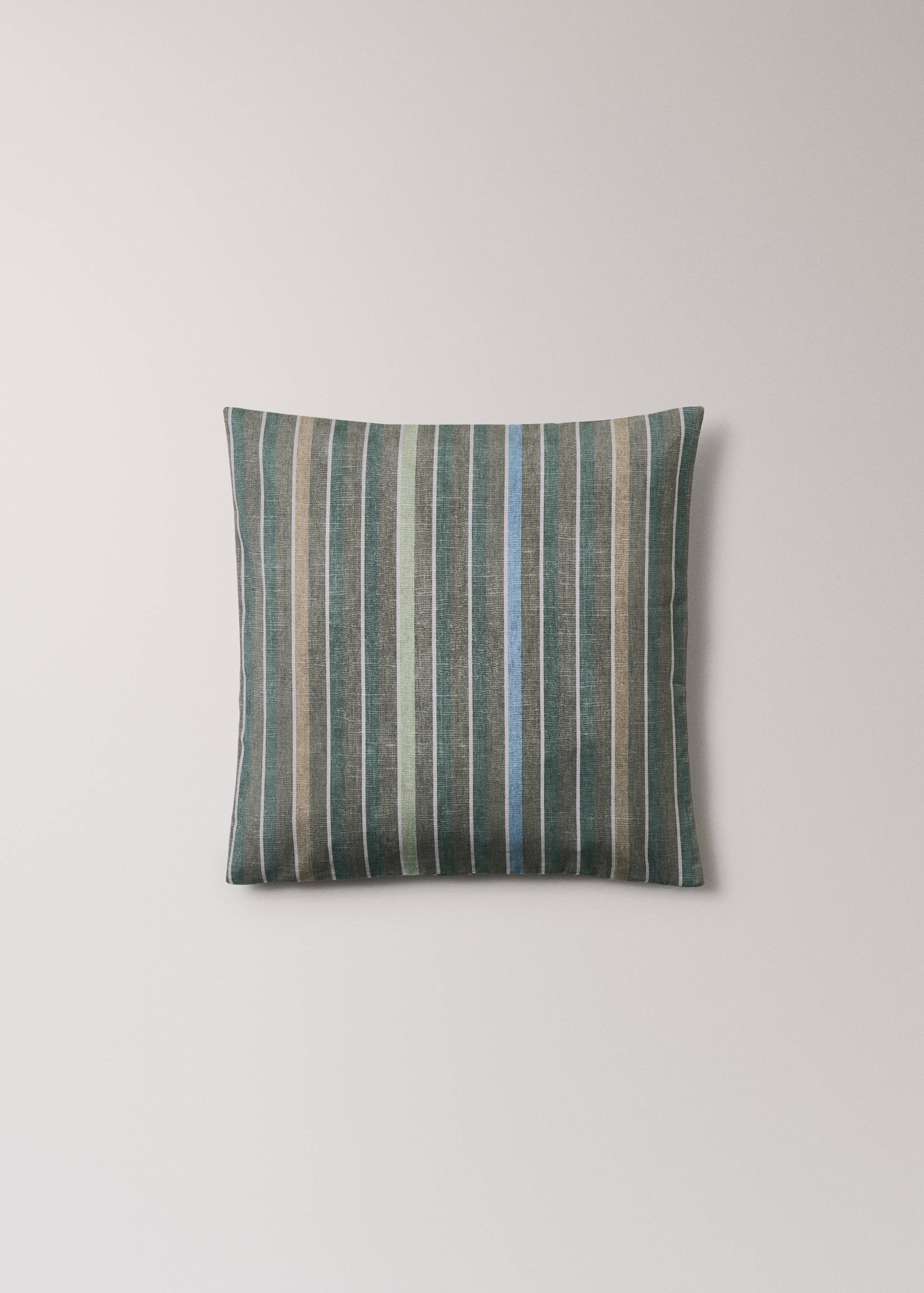 Cotton cushion cover with printed stripes 45x45 cm - Article without model