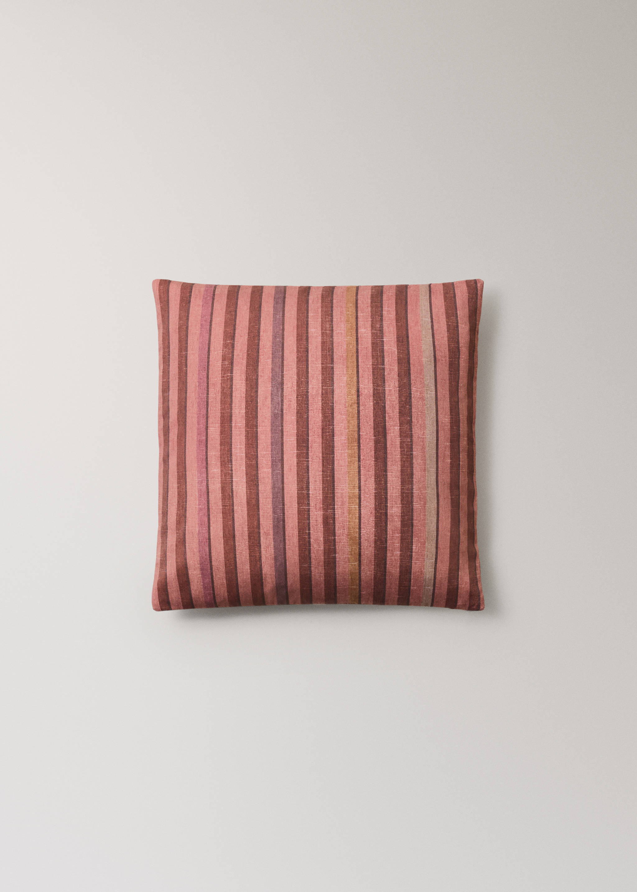 Cotton cushion cover with printed stripes 45x45 cm - Article without model