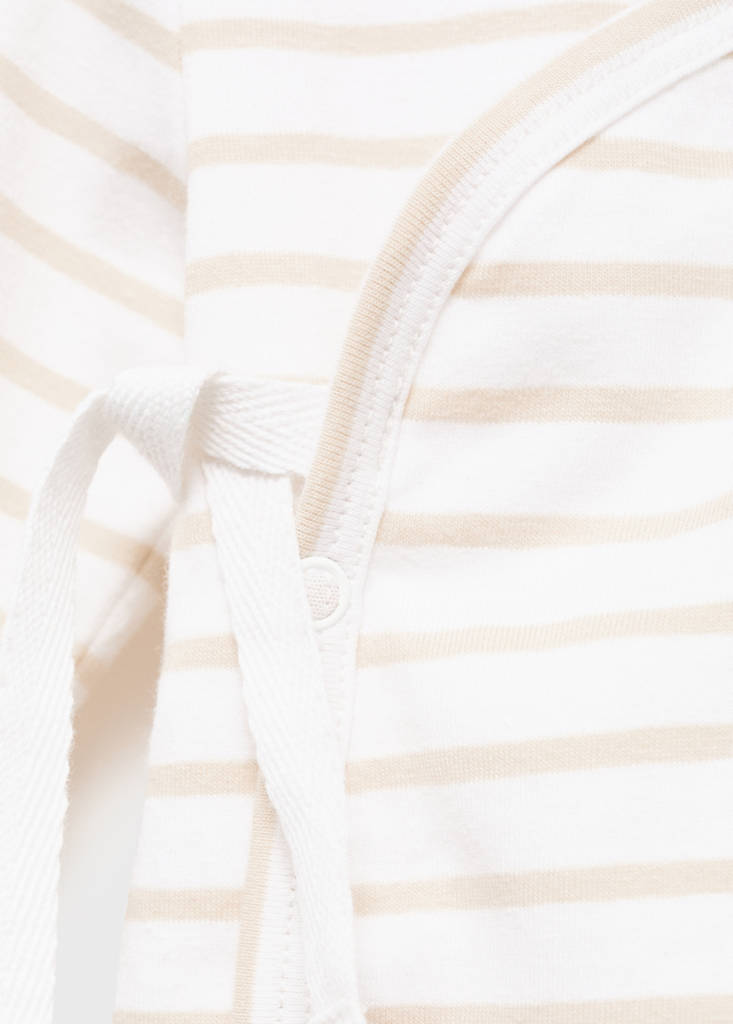 Striped wrap t-shirt — Sand