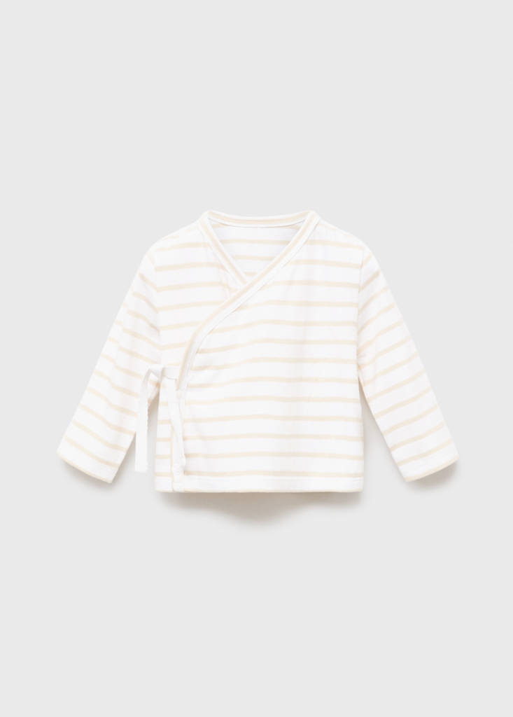 Striped wrap t-shirt — Sand