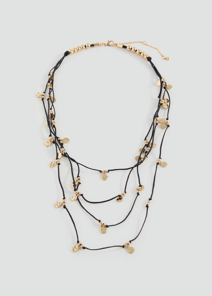 MANGO TEEN - Collier pendentifs pièces noir - Taille unique - Fille Teen