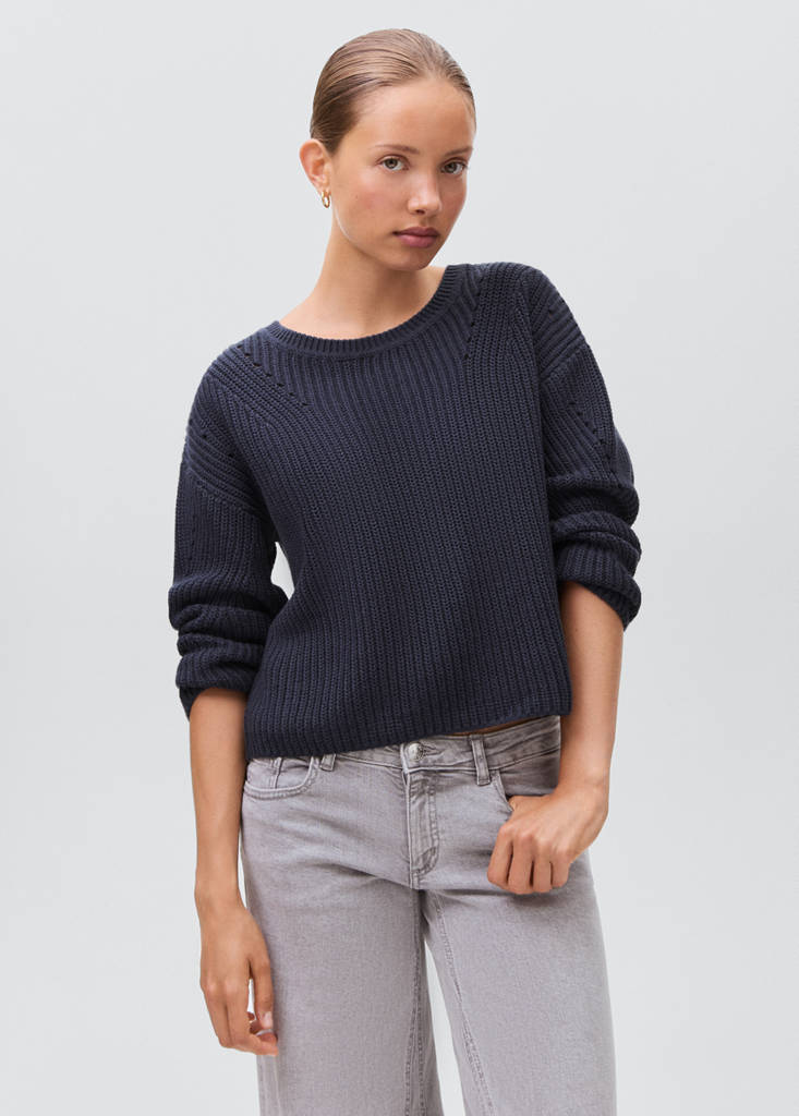 Oversize knit sweater — Navy