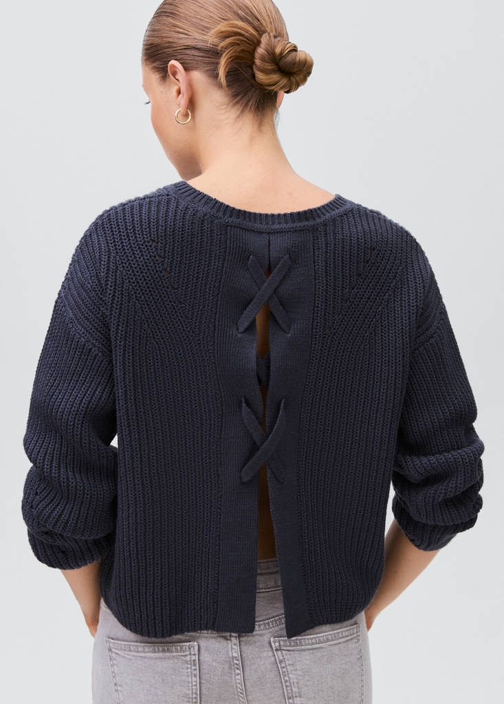 Oversize knit sweater — Navy