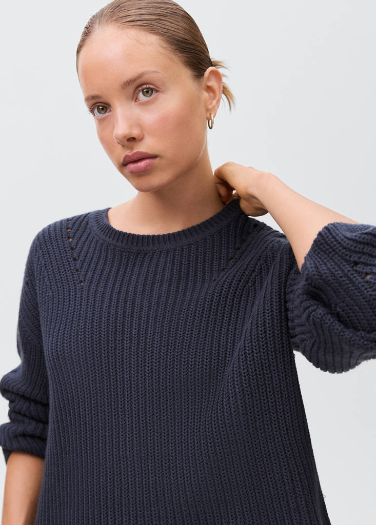 Oversize knit sweater — Navy