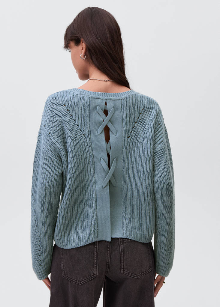 Oversize knit sweater — Petrol Blue
