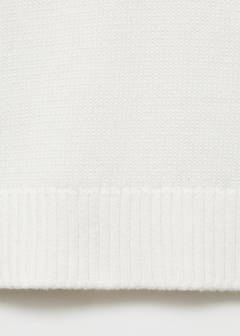 V-neck knit sweater — White 8