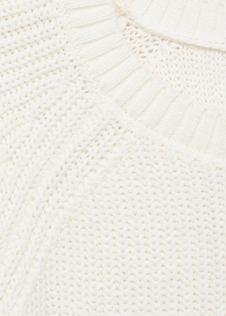 Knitted sweater with openings — White